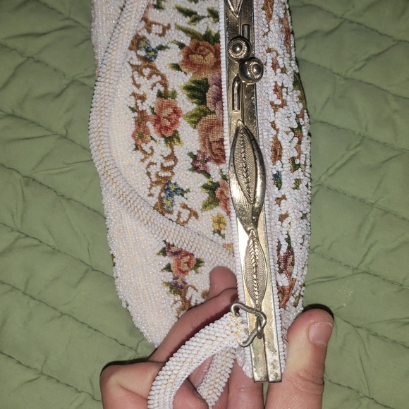 Antique Victorian French hand made embroidery beads evening purse - Picture 12 of 17